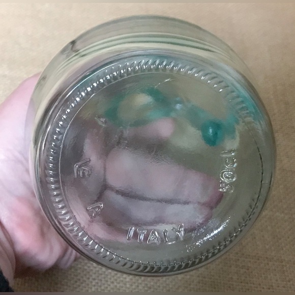 Vintage VE Vetreria Etrusca Green Glass Cruet Mid Century Cottage Core Italy - Picture 8 of 8